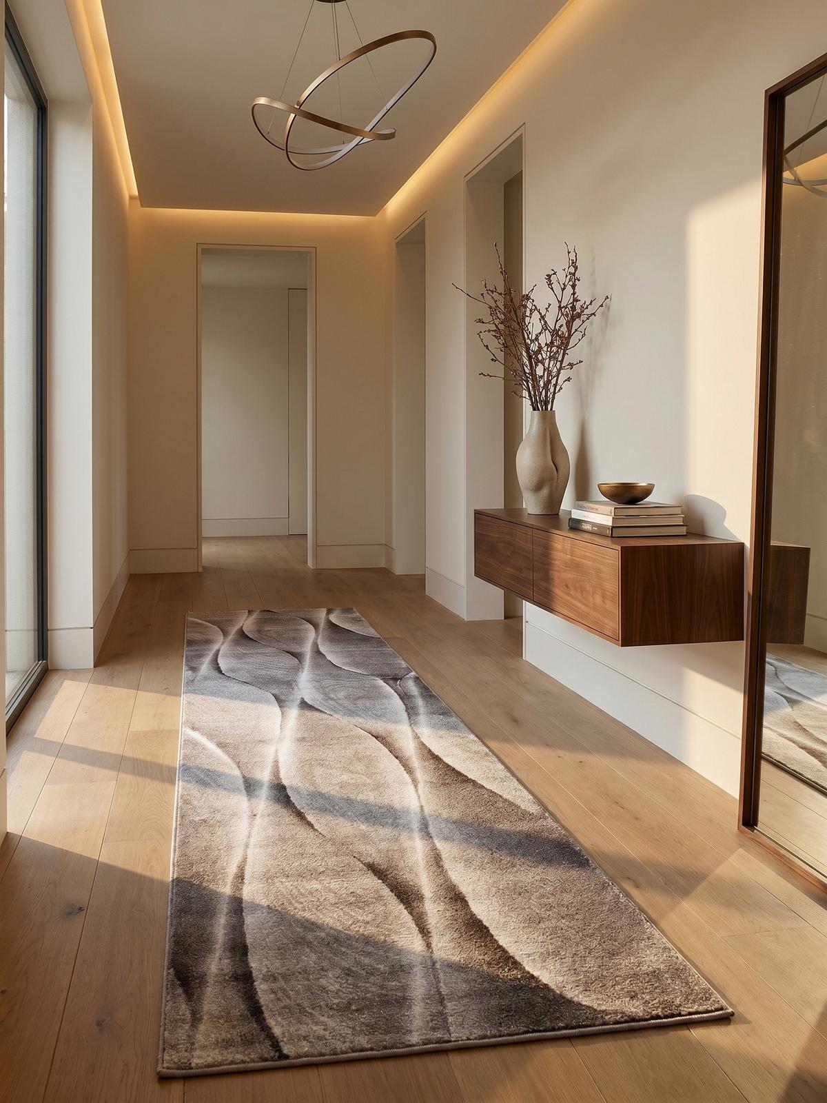 KURZFLORTEPPICH DRAU, mit Farbverlauf, Braun, 80 x 300 cm - Braun, Textil (300/80cm) - KADIMA DESIGN