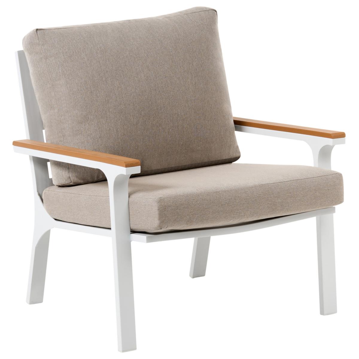 LOUNGE-SET mit Tisch 4-Sitzer Taupe Orero - Hellbraun/Beige, Metall - Beliani