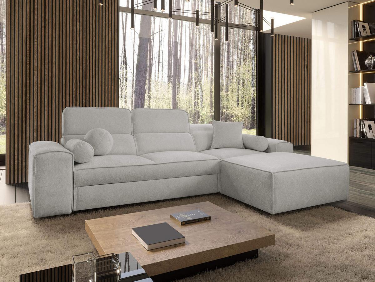 ECKSCHLAFSOFA Vito I, Seite: Rechts - Hellgrau, Holz/Textil (276/187cm) - MIRJAN24