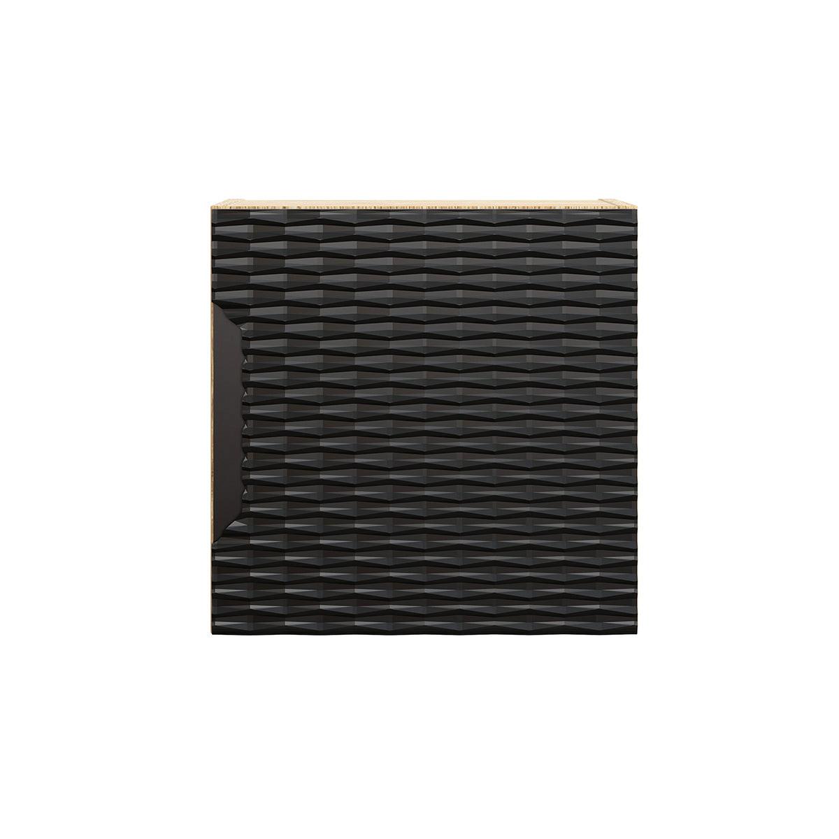 SCHRANK 1 Tür Elora Schwarz und Holz - Schwarz, Holzwerkstoff (35/35/17cm) - Petits-meubles