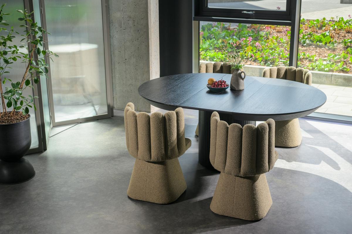 ESSTISCH DORIC Ausziehbar 130 - 180 / 130 x 76 cm - Schwarz, Holz (130/130/76cm) - MASSENO