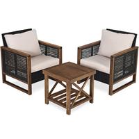 GARTENMÖBEL Braun(3-teilig) - Braun, Naturmaterialen (700/78/66cm) - COSTWAY