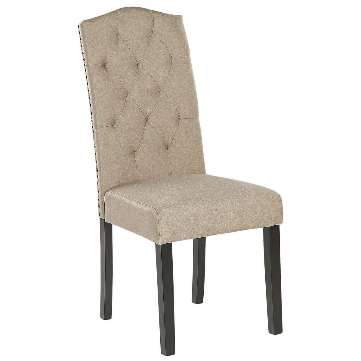 ESSZIMMERSTUHL 2er-Set Polsterbezug Beige Shirley - Beige, Holz/Textil (46/103/60cm) - Beliani