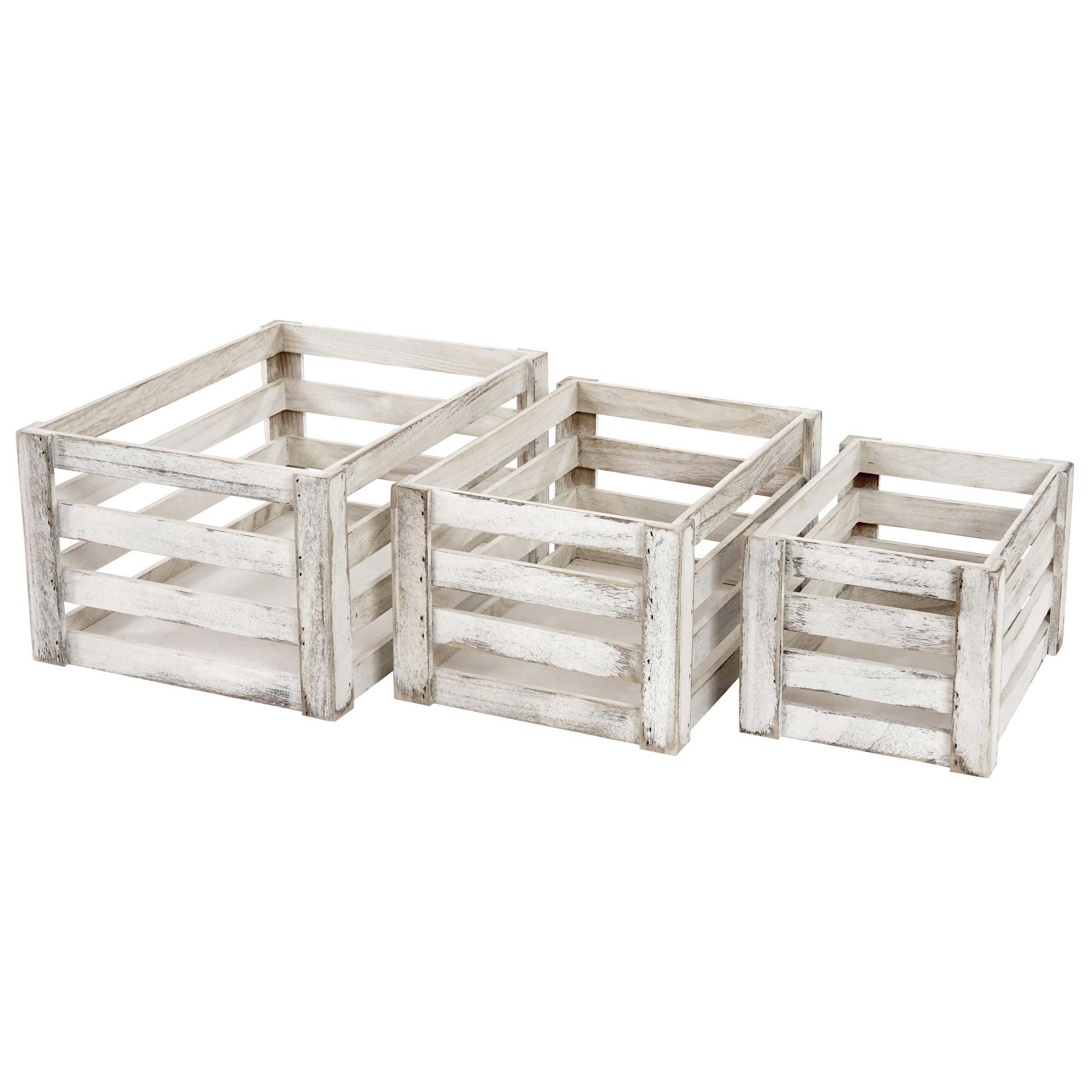 HOLZKISTE 3ER-SET Weiß 3er-Set-Set - Weiß, Holz (30/41/21cm) - MCW