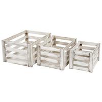 HOLZKISTE 3ER-SET Weiß 3er-Set-Set - Weiß, Holz (30/41/21cm) - MCW