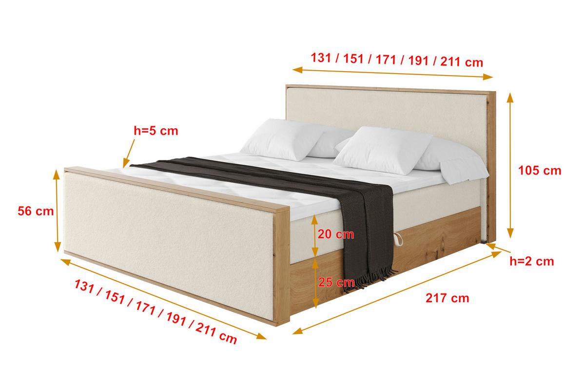 BOXBETT LOLLI9 -Z 120x200 - H3 Hellbeige - Sandfarben, Holzwerkstoff (120/200cm) - ALTDECOR