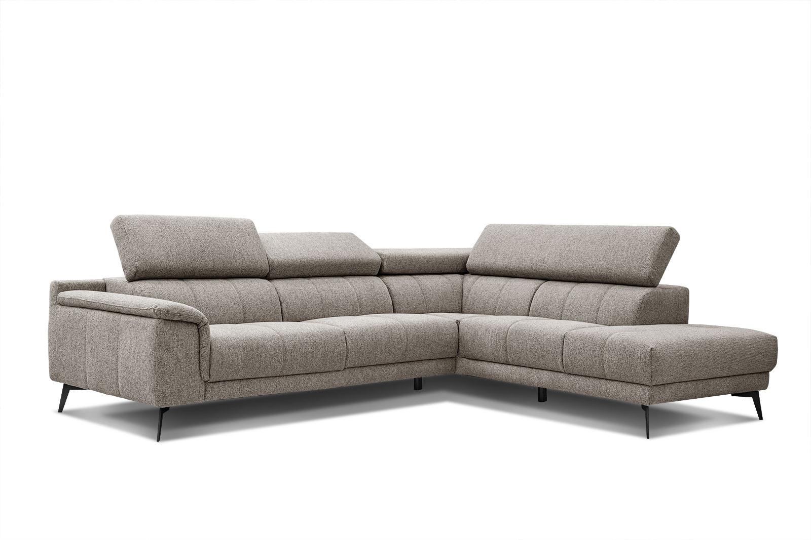 ECKSOFA FIERO 5-Sitzer, taupe - Taupe/Schwarz, Holzwerkstoff/Textil (290/228cm) - Wozimo