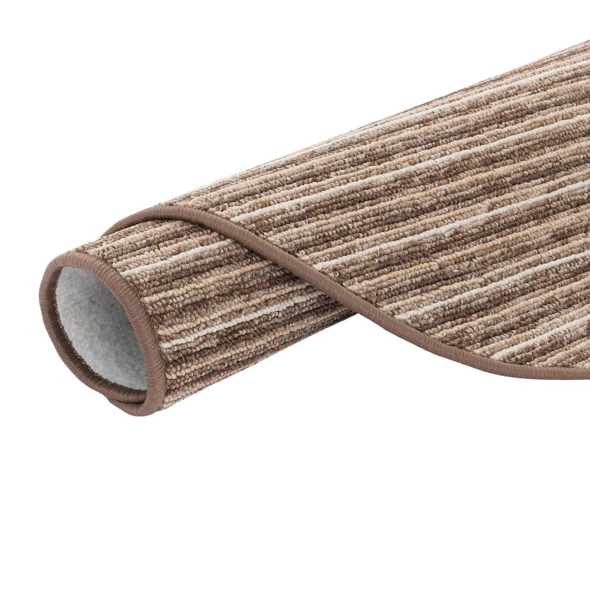 STREIFENBERBER TEPPICH MARTA RUND - Braun, Textil (133/133cm) - Snapstyle