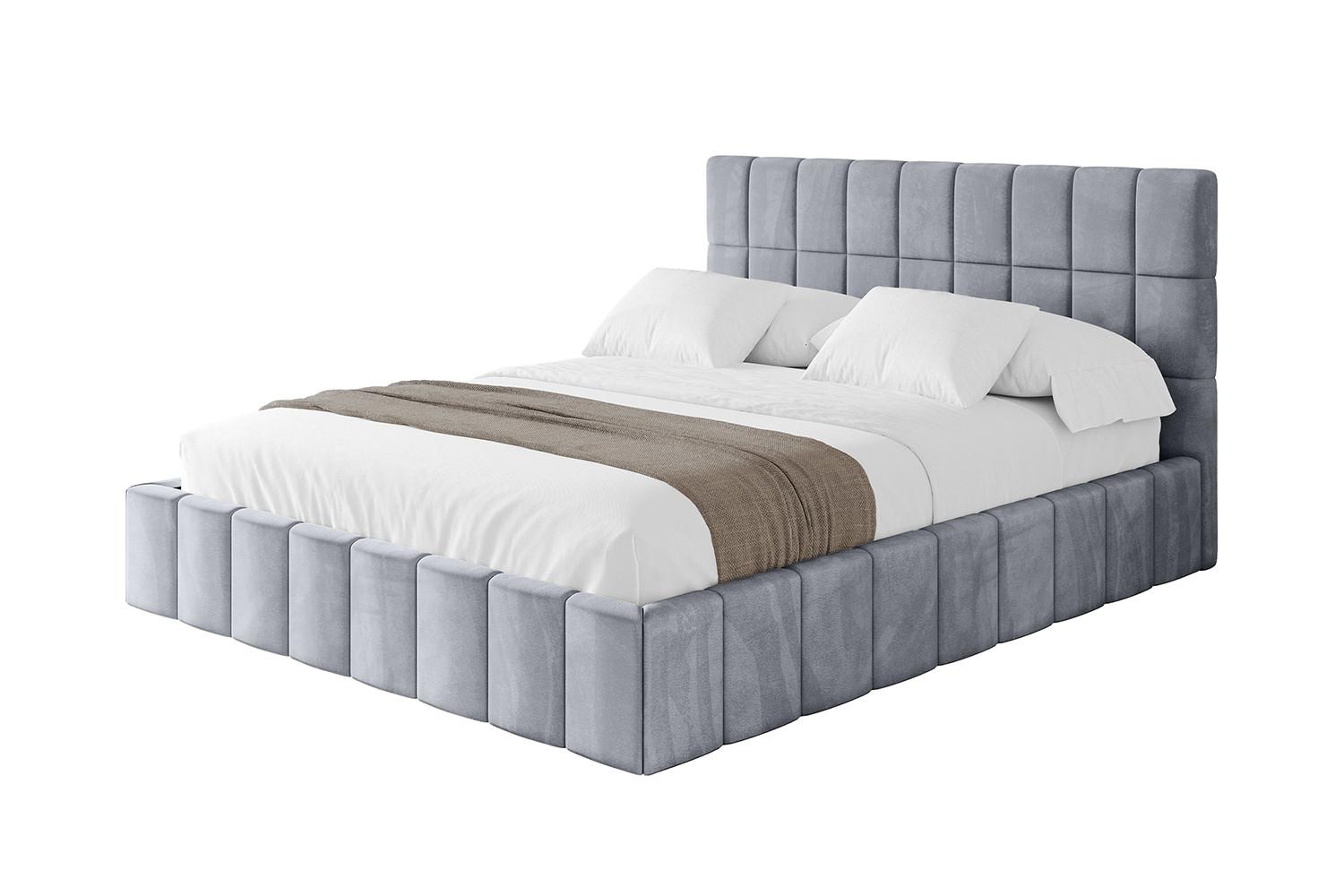 POLSTERBETT mit Bettkasten und Lattenrost, Boxbett ohne Matratze - AMEA 140x200 Grau - Grau, Holzwerkstoff/Textil (140/200cm) - ALTDECOR