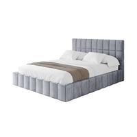 POLSTERBETT mit Bettkasten und Lattenrost, Boxbett ohne Matratze - AMEA 140x200 Grau - Grau, Holzwerkstoff/Textil (140/200cm) - ALTDECOR
