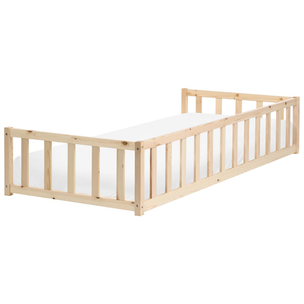 KINDERBETT Kiefernholz 90/200 cm Hellbraun Auribeau - Hellbraun, Holz (90/200cm) - Beliani