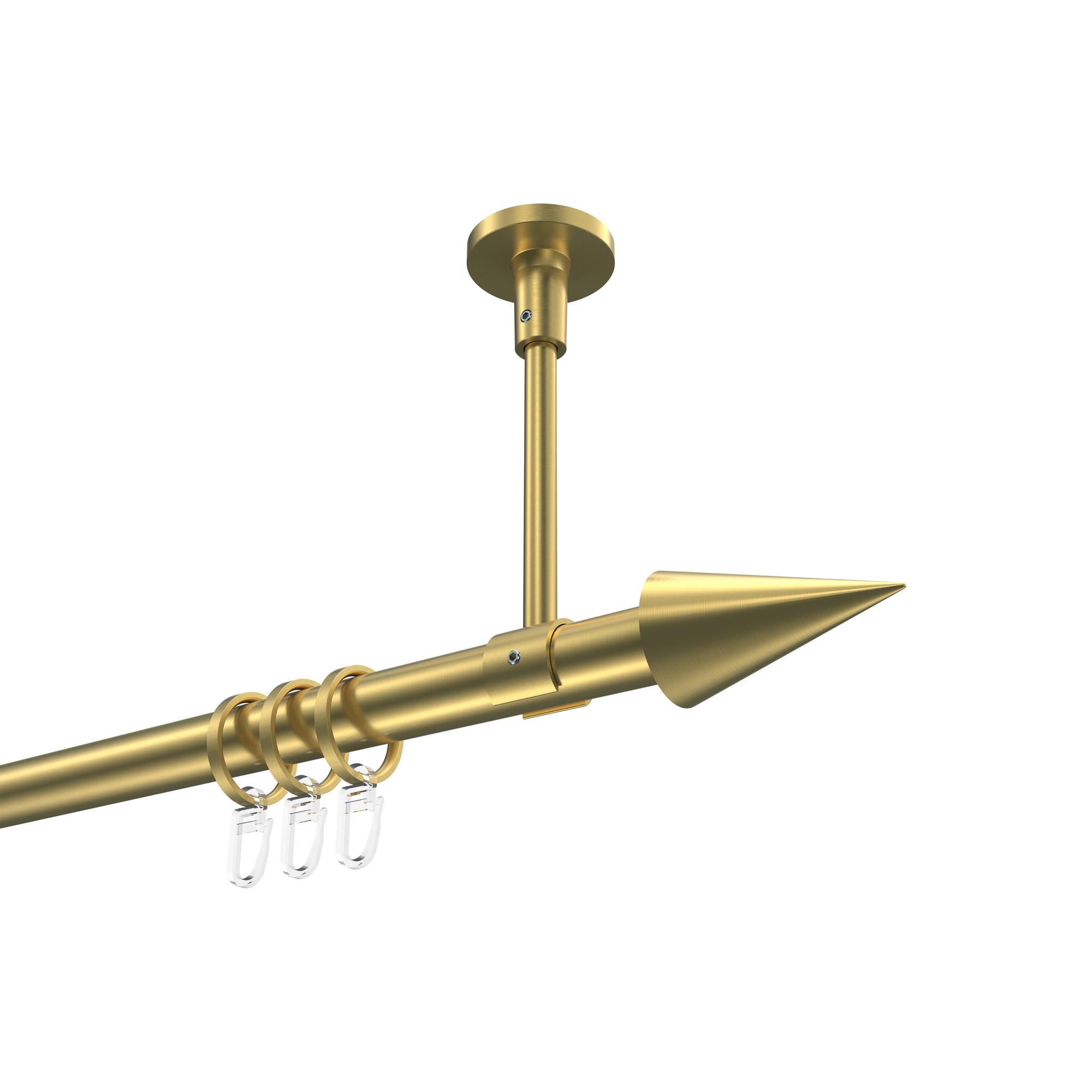 GARDINENSTANGE Sonette Savio 540 cm (geteilt in 3 x 180 cm), 1-läufig, 20 mm Ø Messing-Optik - Messingfarben, Metall (540cm) - INTERDECO