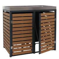 MÜLLTONNENVERKLEIDUNG Teak Dekor - Teakfarben, Metall (134/124/84cm) - MCW