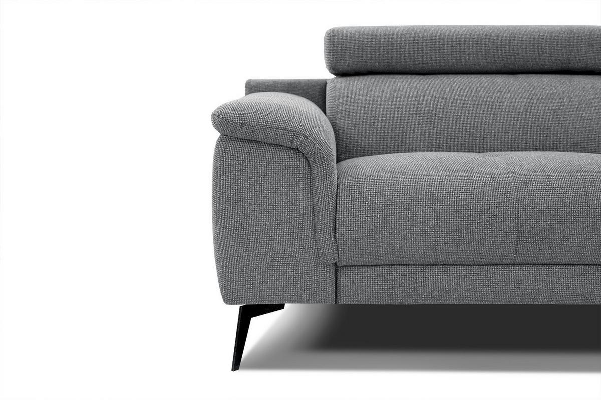 SOFA FIERO 3-Sitzer, grau - Schwarz/Grau, Holzwerkstoff/Textil (212/82/103cm) - Wozimo