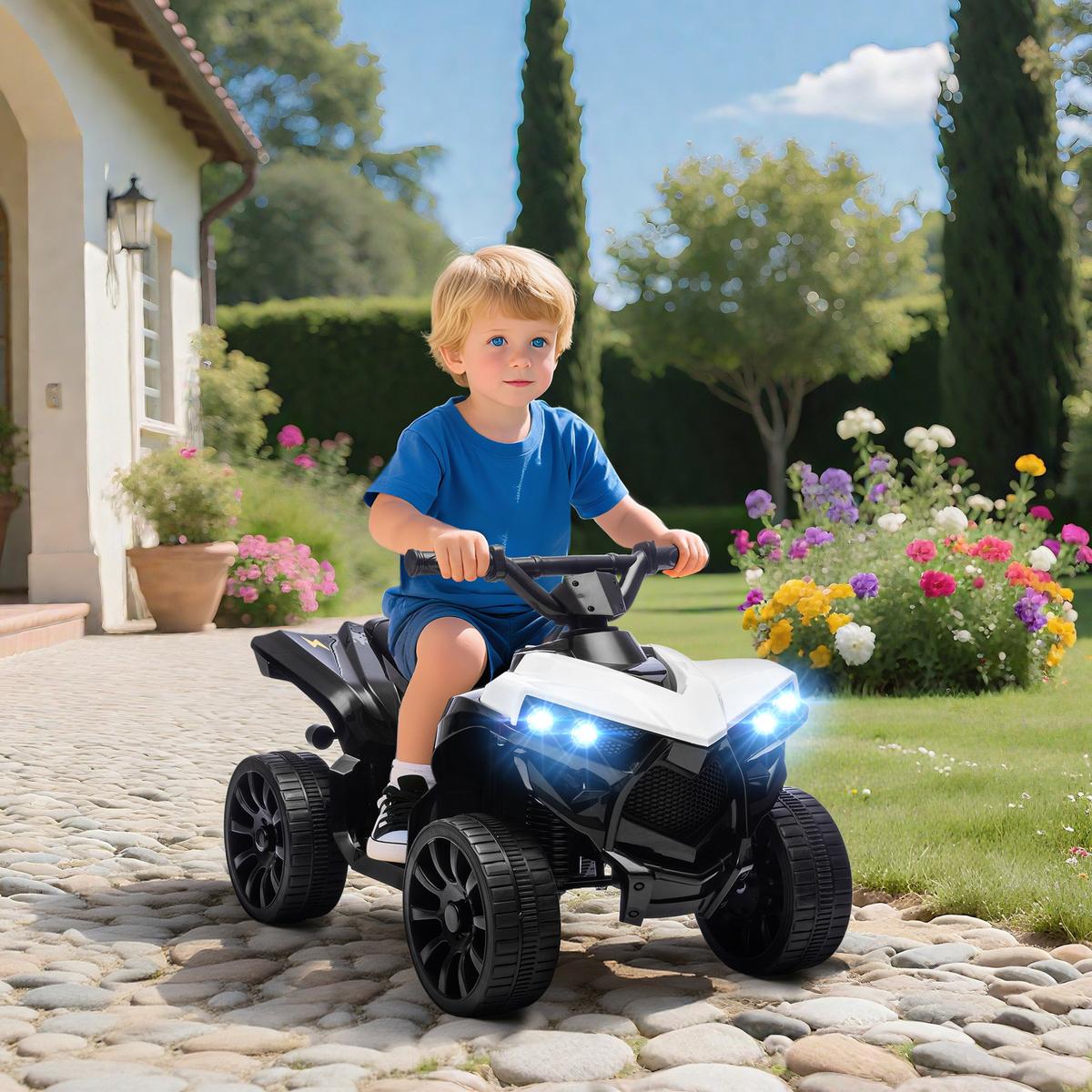 KINDER QUAD mit Scheinwerfer Weiß - Weiß, Metall (70/42/45cm) - AIYAPLAY