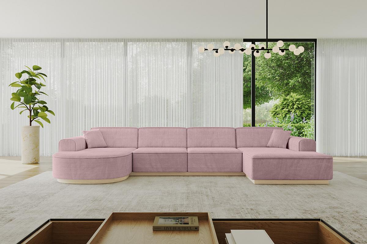 WOHNLANDSCHAFT ARRIO-U2 303x171x83 cm Rosa - Rosa, Holzwerkstoff/Textil (388/83/171cm) - ALTDECOR