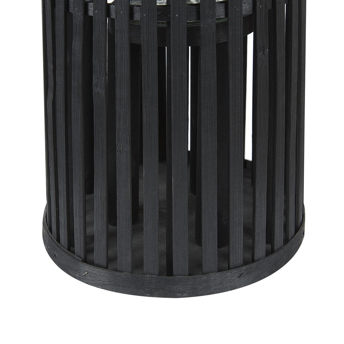LATERNE Schwarz Luzon - Beige/Schwarz, Holz (21/40/21cm) - Beliani