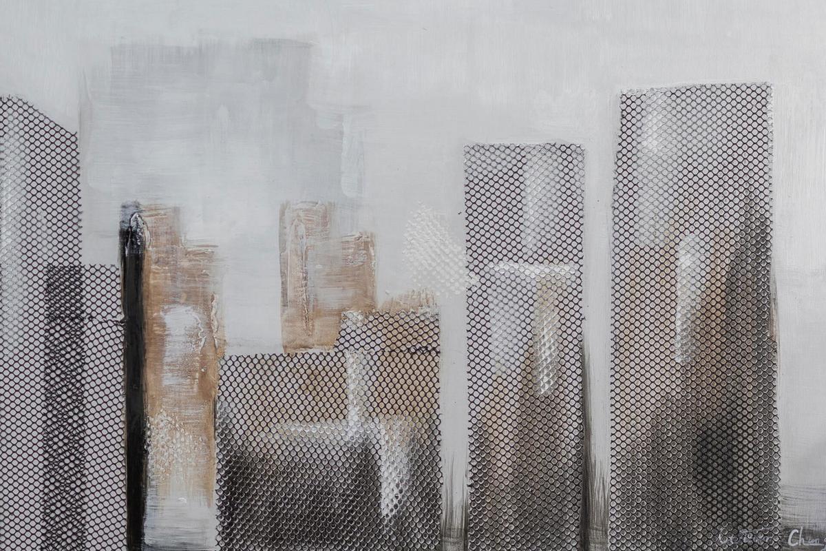 ACRYLBILD HANDGEMALT 120/40 cm - Grau, Holz/Textil (120/40cm) - KUNSTLOFT