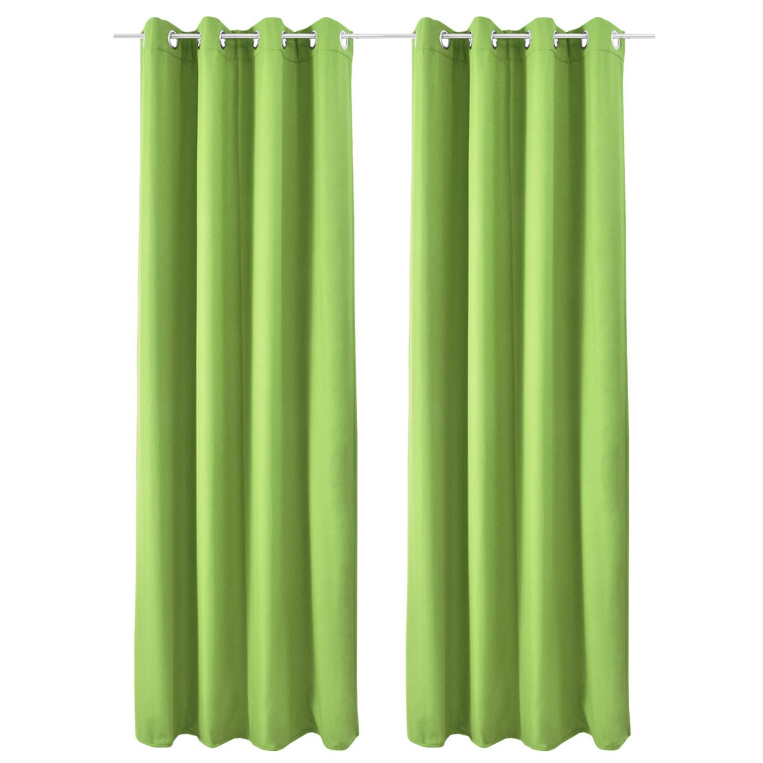 VORHANG Amelie TO mit Öse 140x245cm Grün (2tlg) - Grün, Textil (140/245/1cm) - Beautissu 