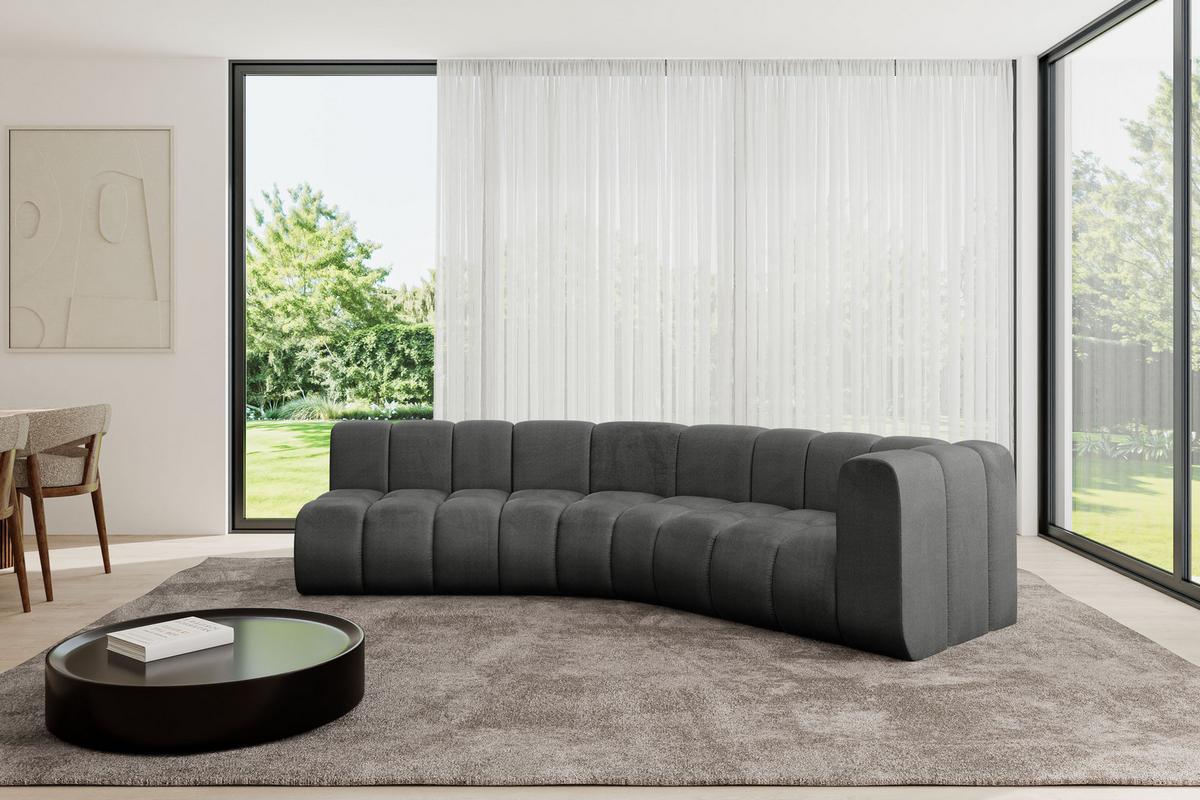 ECKSOFA modulares Sofa Karex-L1 - 308x194x70 cm Dunkelgrau - Dunkelgrau, Holzwerkstoff/Textil (308/194cm) - ALTDECOR