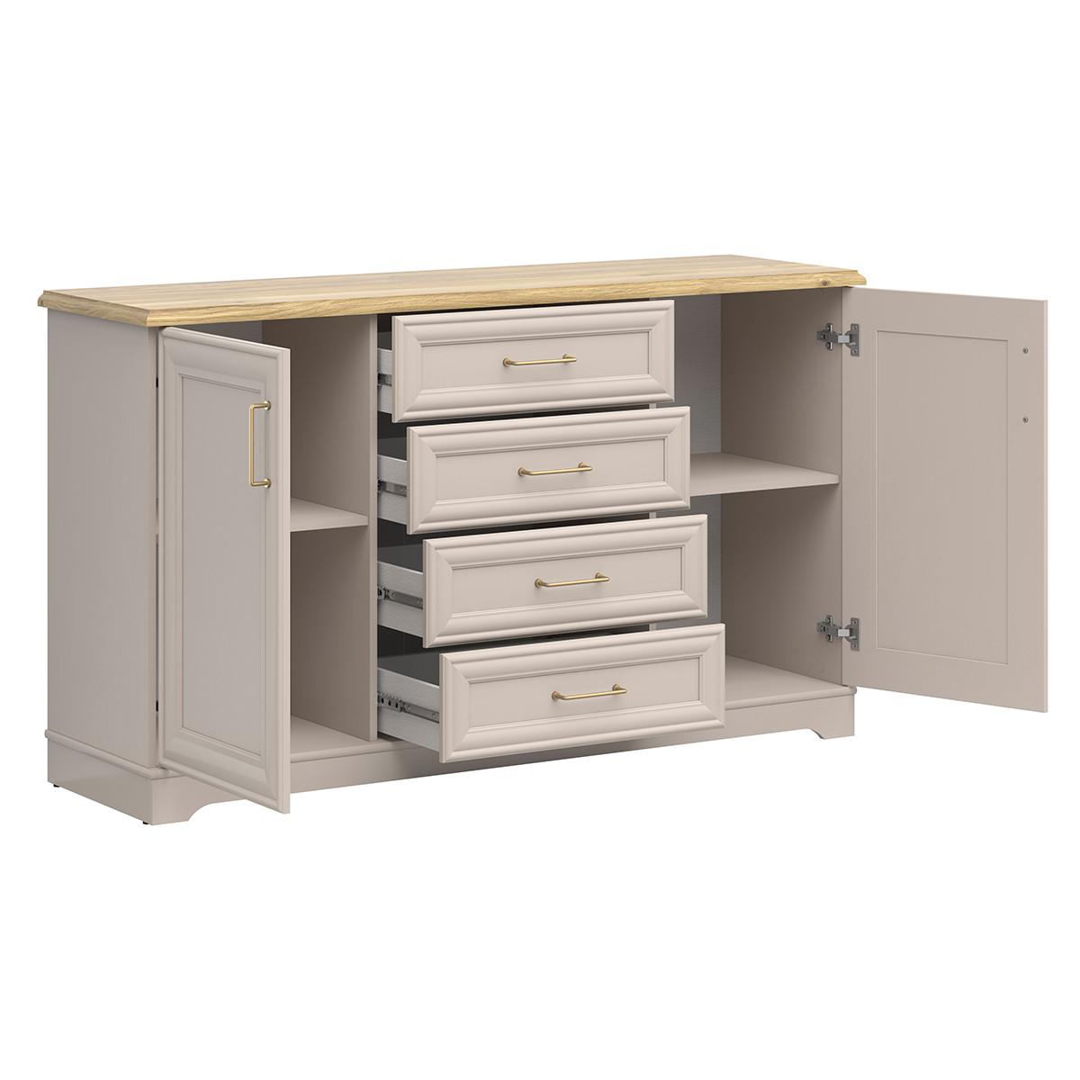 SIDEBOARD Perle Kaschmir - Beige, Holzwerkstoff (154/89/44cm) - Petits-meubles