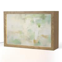 TISCHLEUCHTE Abstrakt - Kunst - Weiß - Grün - Modern 30x20 cm - Blau, Holzwerkstoff (8/30/20cm) - OnlyWow