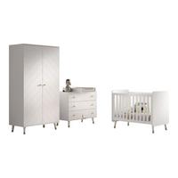 BABYZIMMER Set Kamillah 2 aus MDF in Satin Weiß - Weiß, Holzwerkstoff (324/200/74cm) - 58aufmkessel