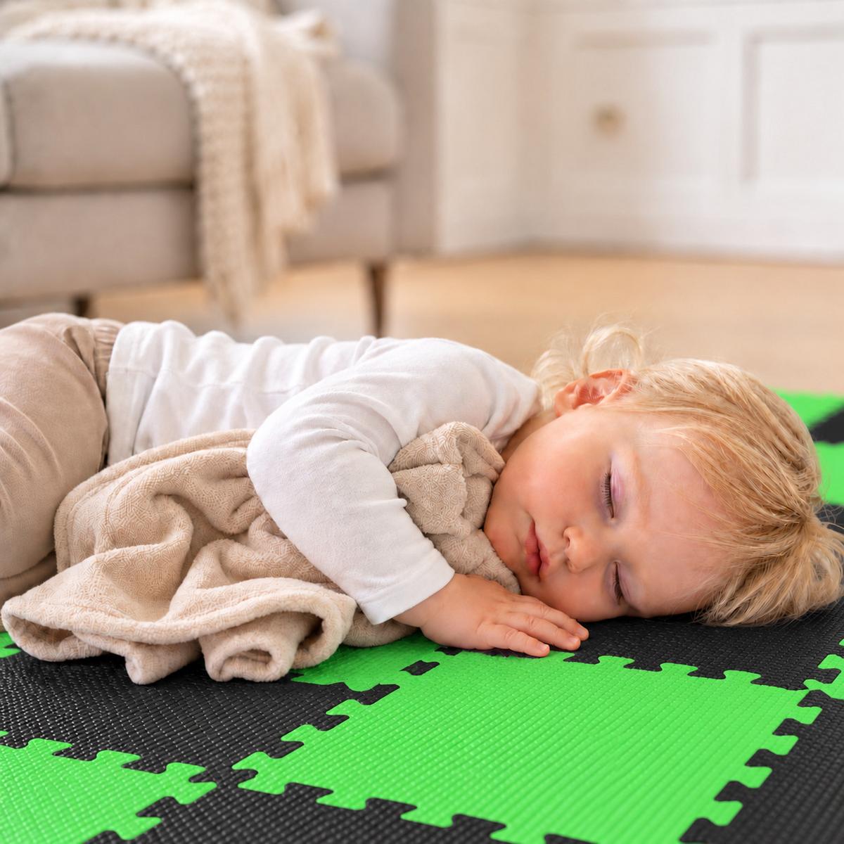 SPIELMATTE ab Null - 180/90 cm Puzzlematte Schwarz - Multicolor, Kunststoff (30/30cm) - Littletom