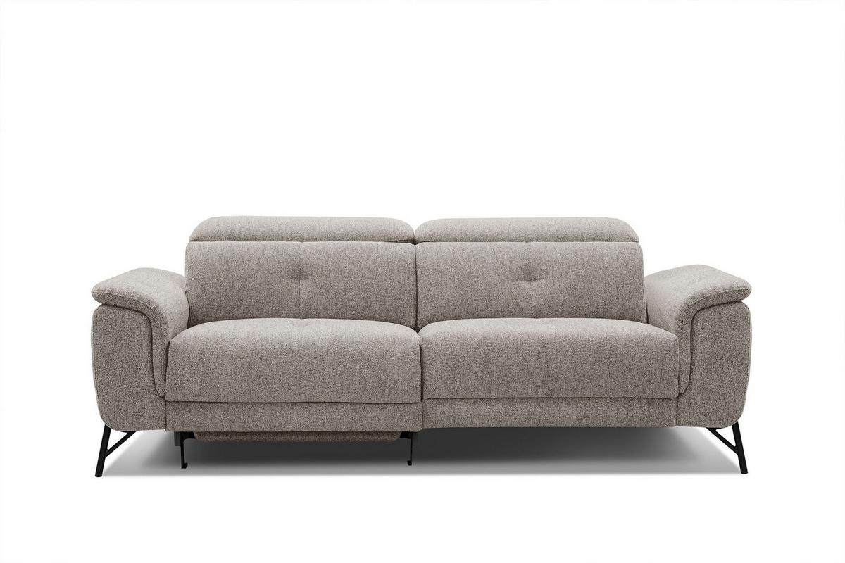 SOFA AVENA 3-Sitzer mit 1 Relaxfunktion, taupe - Taupe, Holzwerkstoff/Textil (204/80/108cm) - Wozimo
