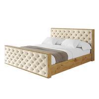 POLSTERBETT mit Bettkasten, Fußteil und Lattenrost, Boxbett mit Matratze H3/H4 - ENZO3-Z 180x200 Beige - Ecru, Holzwerkstoff/Textil (180/200cm) - ALTDECOR