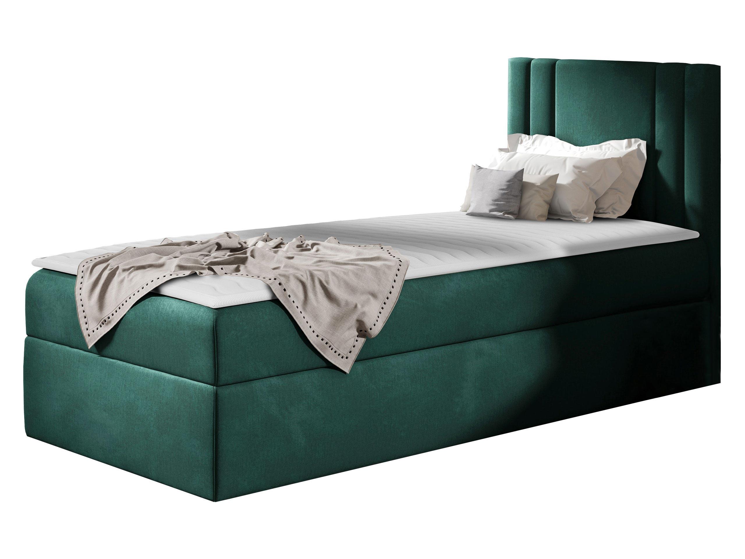 BOXBETT Carmen Mini, Seite zum Öffnen des Bettkastens: Rechts - H3 - Türkis, Holz (90/200cm) - MIRJAN24