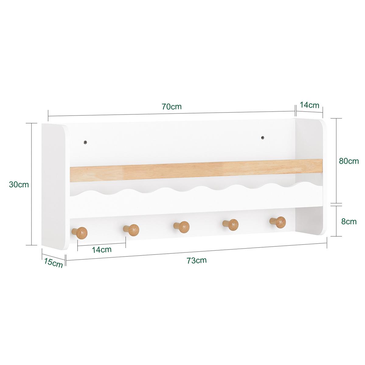 KINDERREGAL Weiß - Weiß/Naturfarben, Holz/Holzwerkstoff (73/30/15cm) - SoBuy