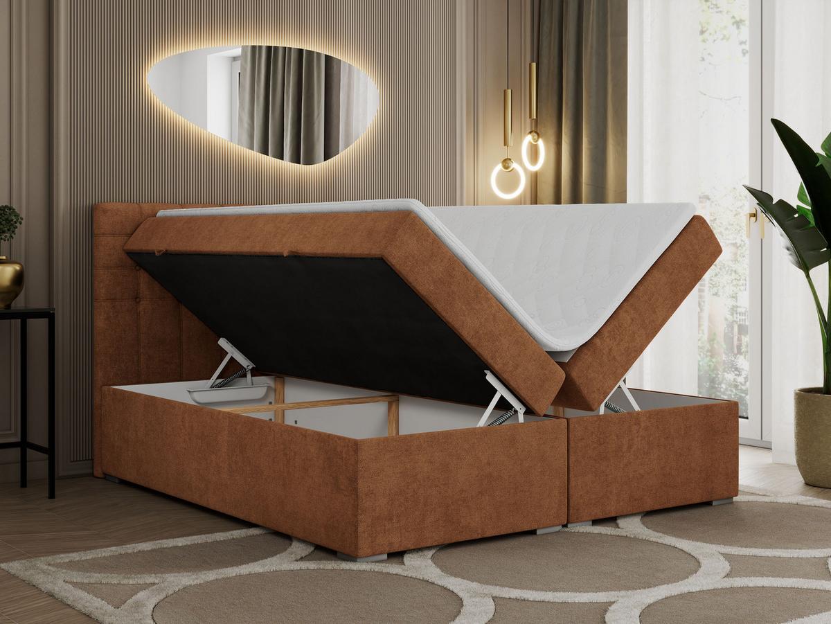 BOXBETT SUSAN 180/200 Orange Struktur - H3 - Orange, Holz/Textil (180/200cm) - MKS
