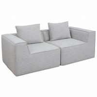 2ER-SOFA Hellgrau - Hellgrau, Textil (194/63/97cm) - MCW
