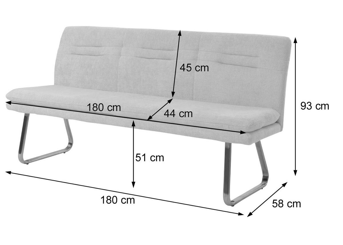 SITZBANK Braun - Braun/Mokka, Textil (180/93/58cm) - MCW