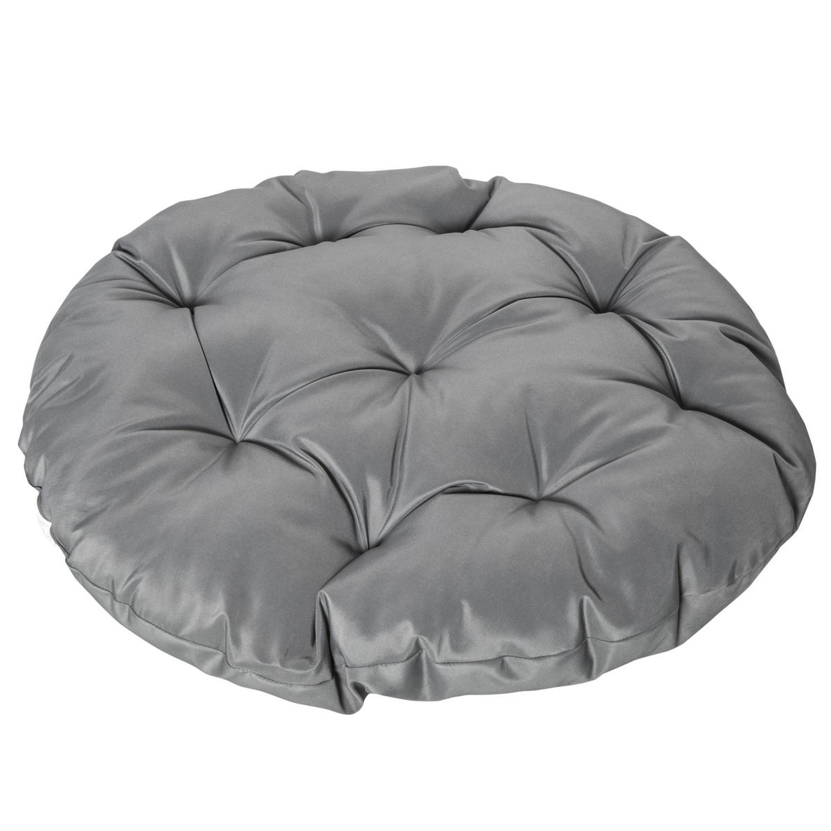 PAPASANSESSEL, Korbsessel, Sessel mit Polster, 360 Grad, Rattan, Grau - Grau, Kunststoff (97/86/87cm) - Outsunny