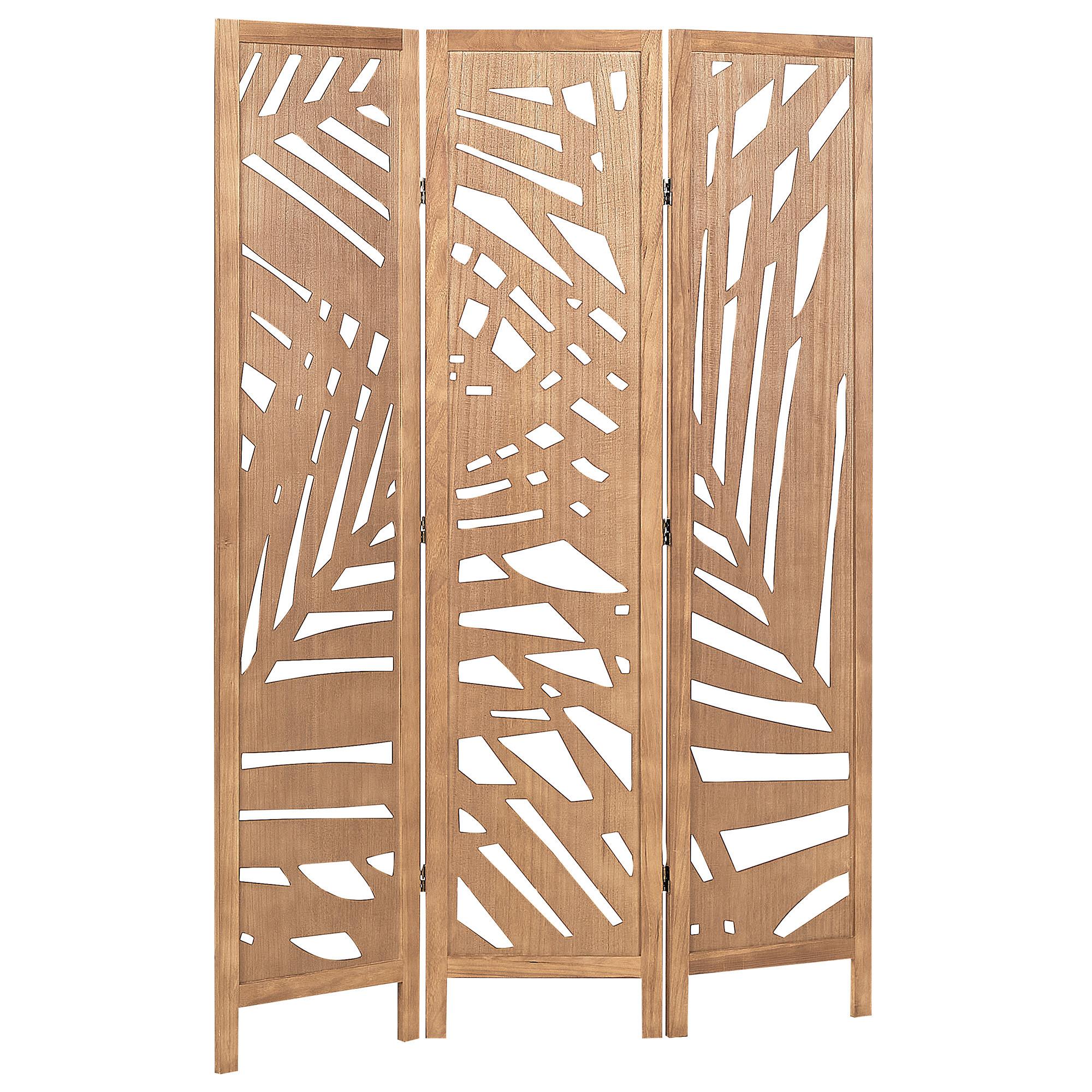 RAUMTEILER 3-teilig Hellbraun 122/170 cm Vernago - Braun, Holz (122/170/2cm) - Beliani