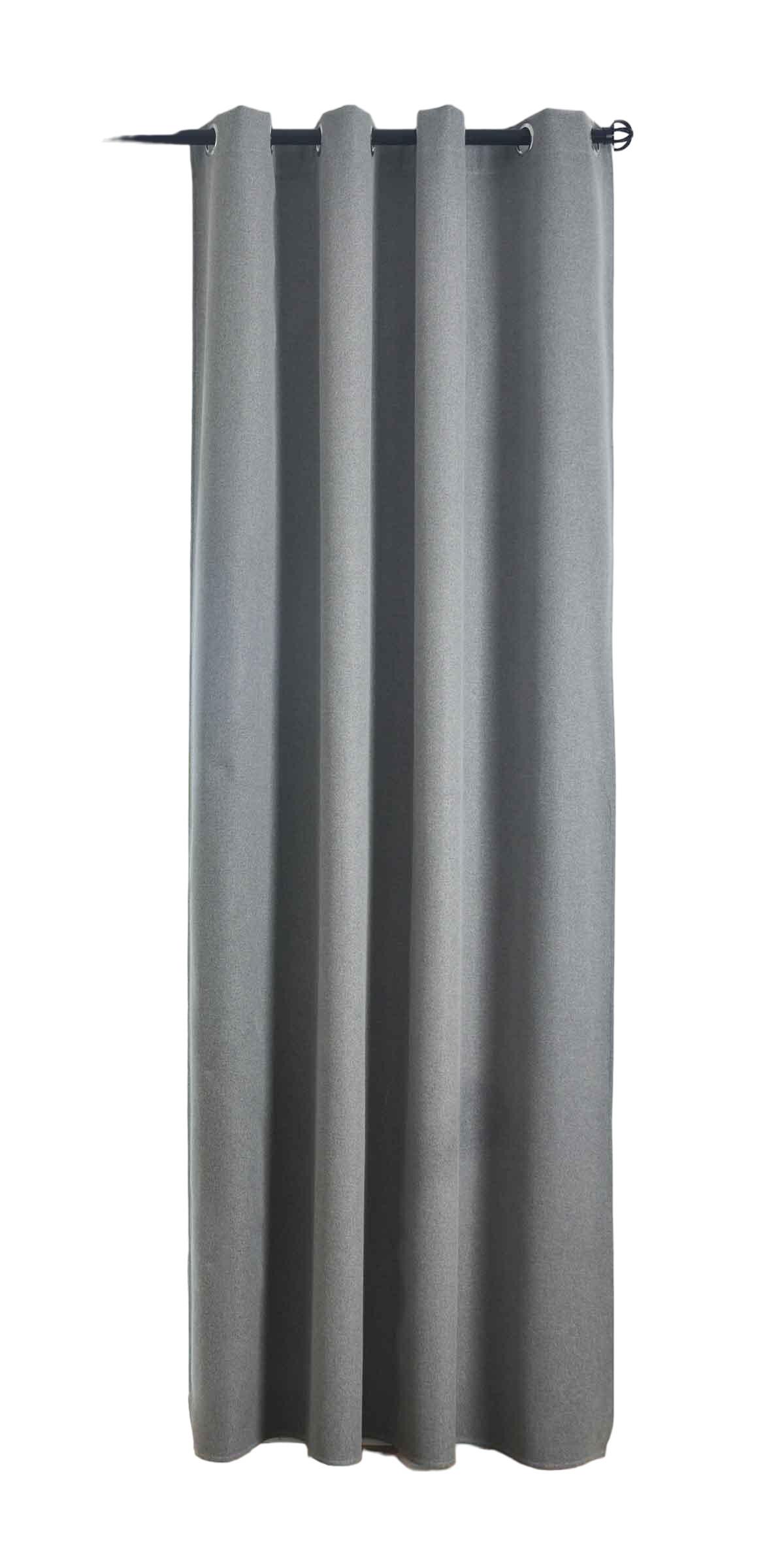 VORHANG MÜNCHEN DARK HxB 225x145 cm Grau - Grau, Textil (145/225/225cm) - Gardinenbox