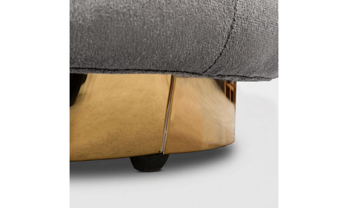 HOCKER LUCIA 38/38/42 cm Grau - Goldfarben/Grau, Textil/Metall (38/42/38cm) - Lookway