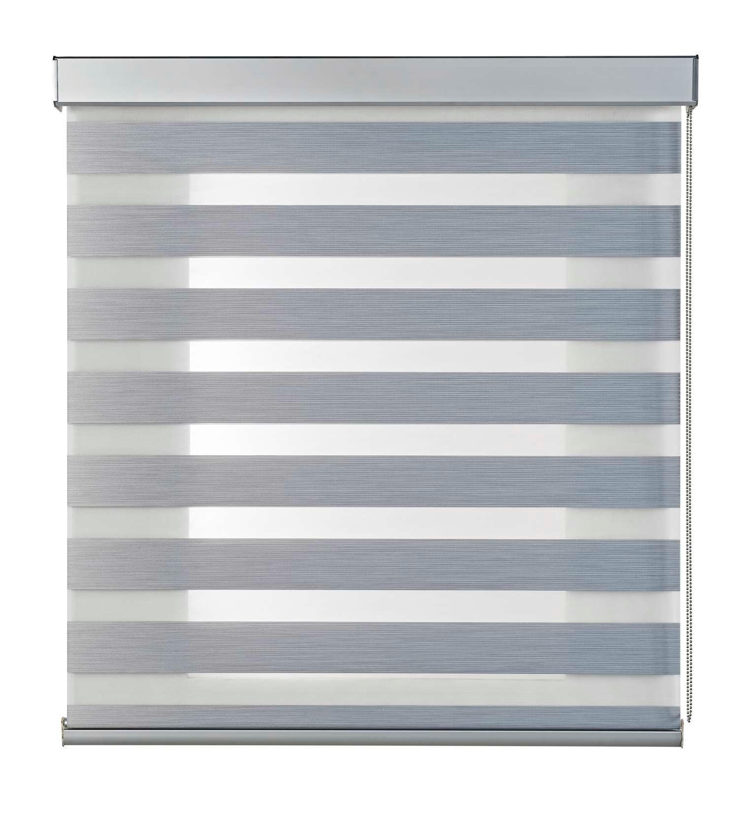 DOPPELROLLO Weiß 120x250 cm - Silberfarben, Kunststoff (120/250cm) - STORESDECO