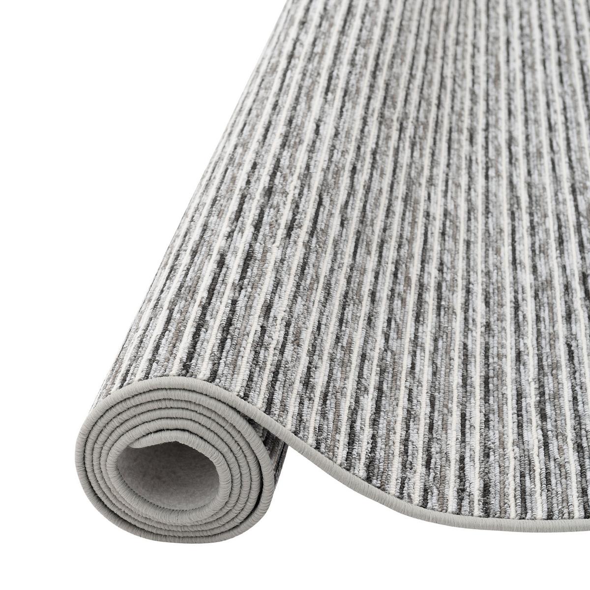 STREIFENBERBER TEPPICH MARTA - Grau, Textil (160/240cm) - Snapstyle