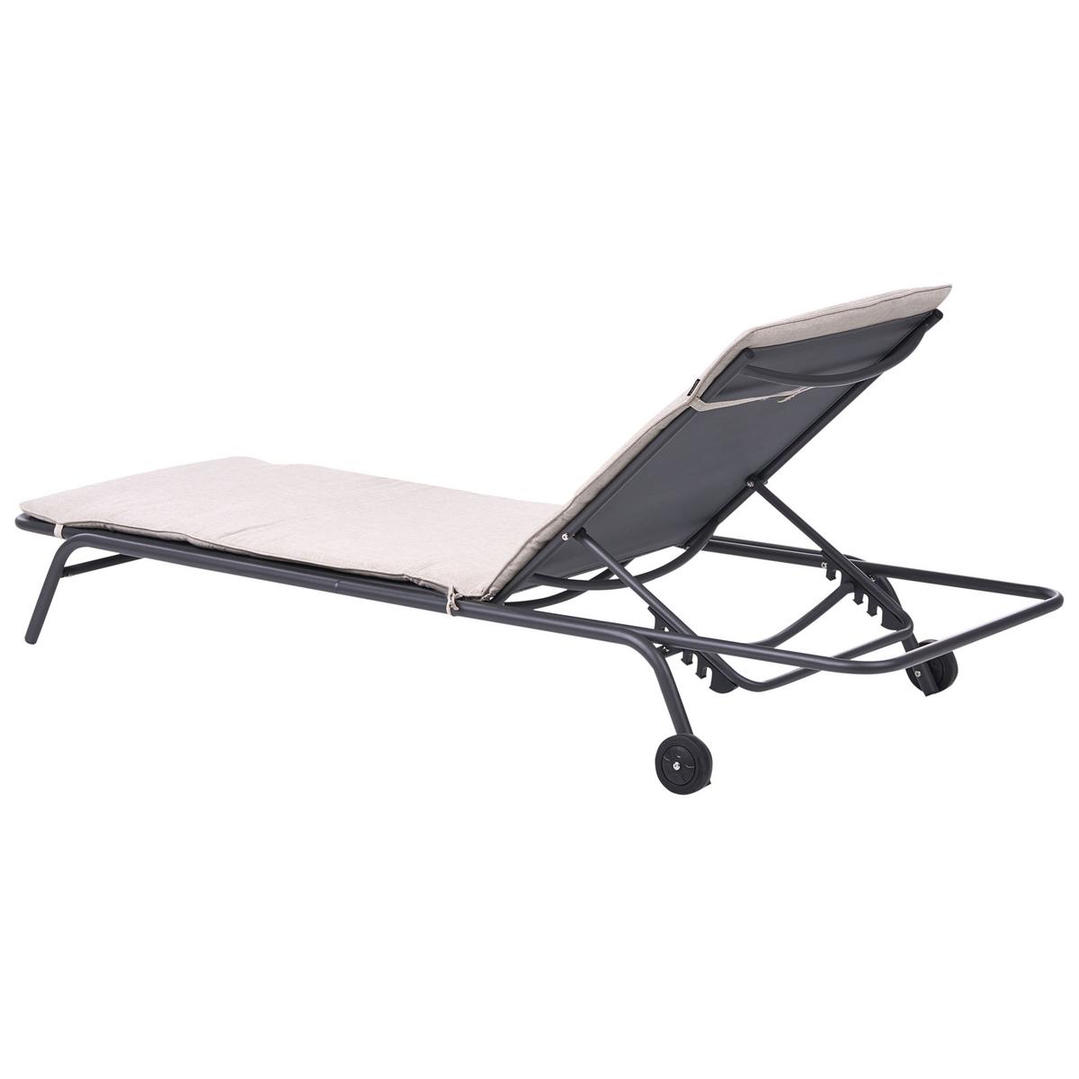 SONNENLIEGE Beige Volterra - Dunkelgrau, Metall (75/27/168cm)