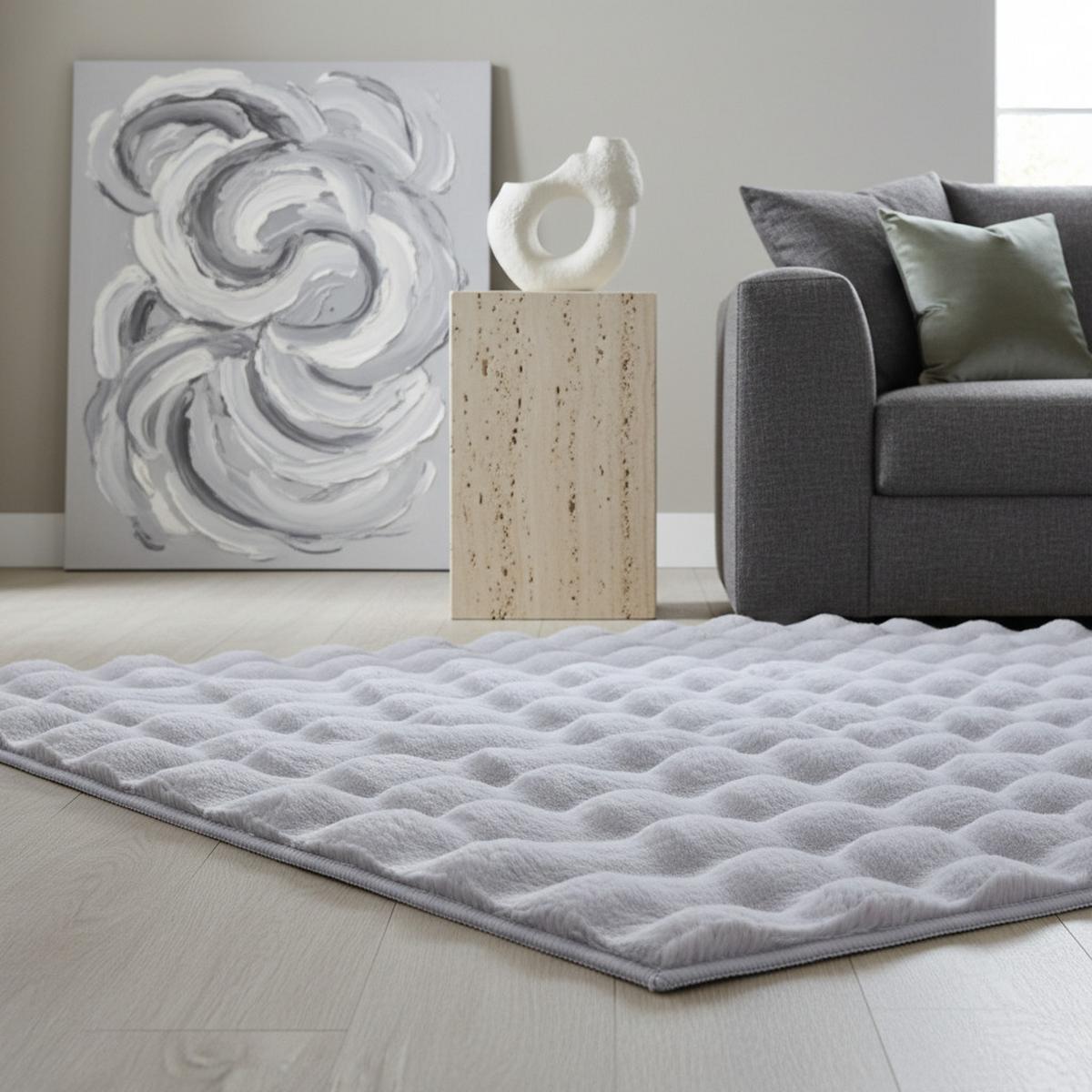 HOCHFLORTEPPICH Waschbar NAUDERS, einfarbig, Silber, 140 x 200 cm - Silberfarben, Textil (200/140cm) - KADIMA DESIGN