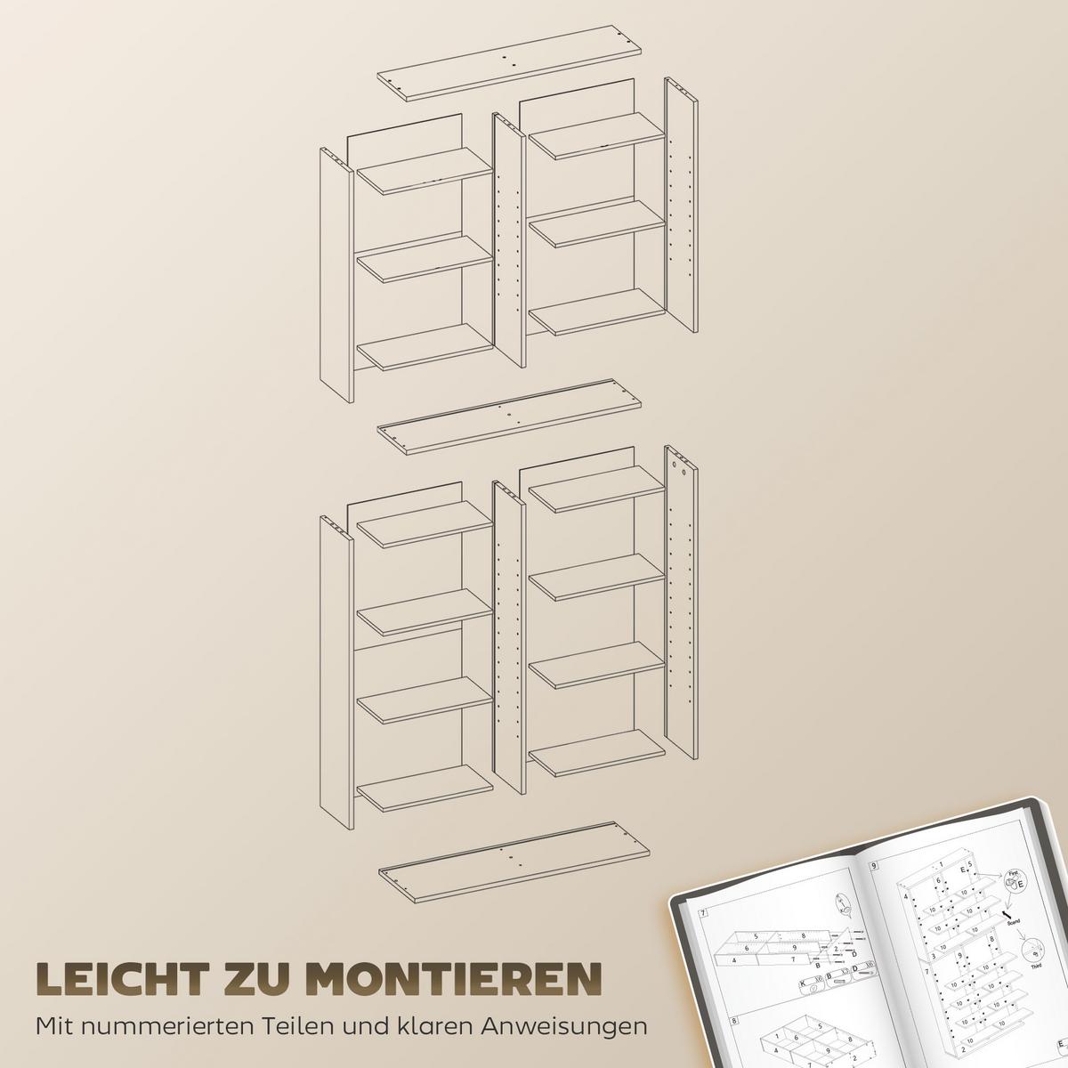 CD DVD Blueray Regal CD-Ständer mit 18 Fächern fürs Wohnzimmer Weiß - Weiß, Karton (24/175/78.5cm) - HOMCOM