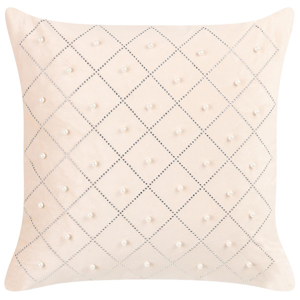 DEKOKISSEN 2er-Set Beige 45/45 cm Yarrow - Beige, Textil (45/45cm) - Beliani