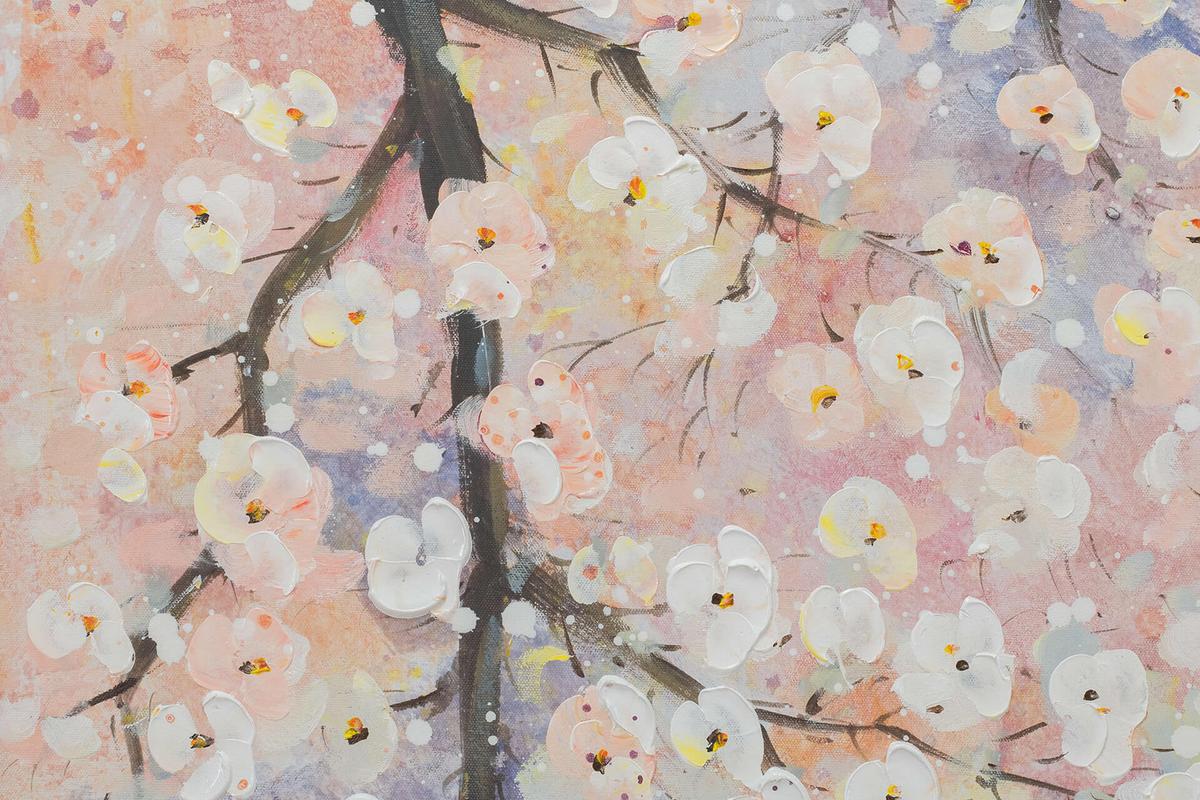 ACRYLBILD HANDGEMALT 60/120 cm - Pink/Weiß, Holz/Textil (60/120cm) - KUNSTLOFT