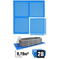 POOLMATTEN 9,8m² 28 EVA Matten 62 cm Blau - Blau, Kunststoff (62/62cm) - eyepower