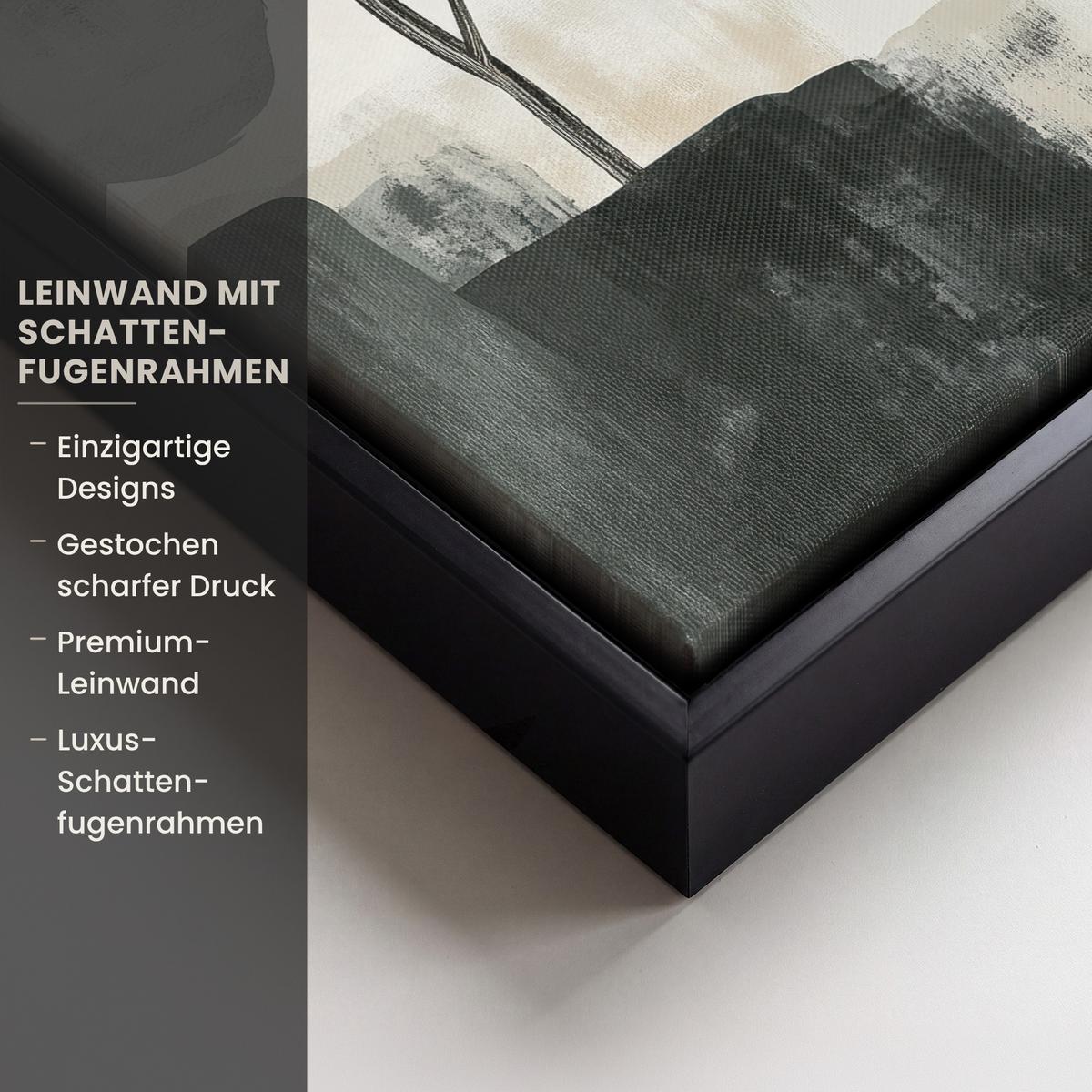 LEINWAND Bilder mit Rahmen - Wabi sabi - Beige - Pflanze - 20x30 - Sandfarben, Textil (20/30cm) - MuchoWow