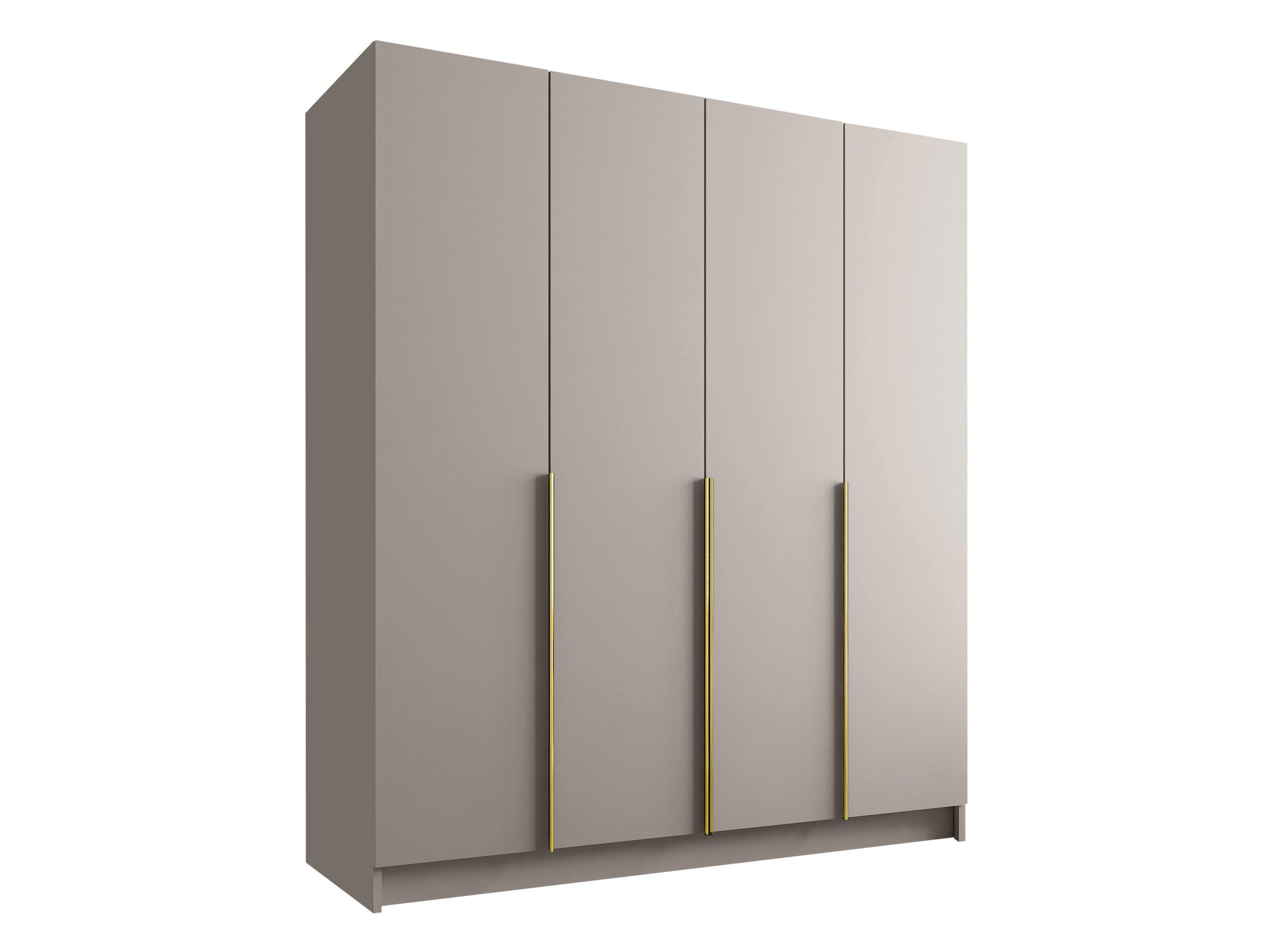 KLEIDERSCHRANK Santi I - Kaschmir/Goldfarben, Holzwerkstoff/Metall (200/215/58cm) - MIRJAN24