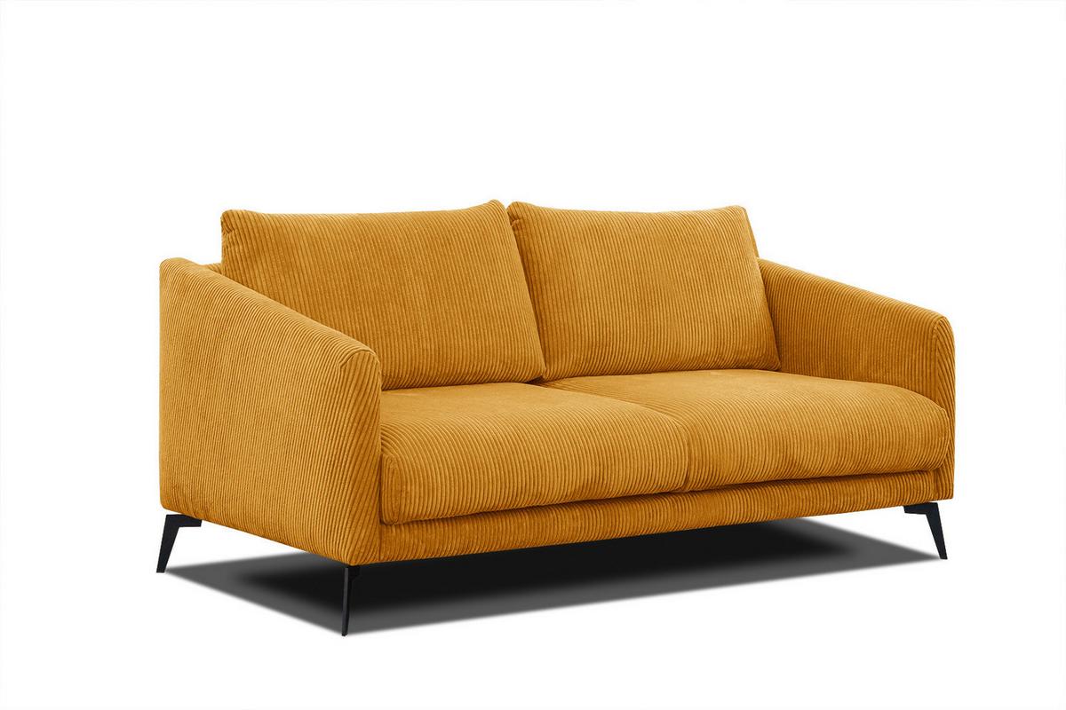 SOFA VILT 2,5-Sitzer, honig - Schwarz/Honig, Holzwerkstoff/Textil (202/89/94cm) - Wozimo